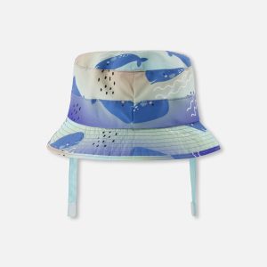Recycled Polyester Beach Hat Blue Whale Print - Image 3