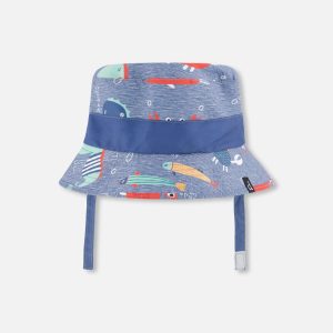 Recycled Polyester Beach Hat Blue Marine Animal Print