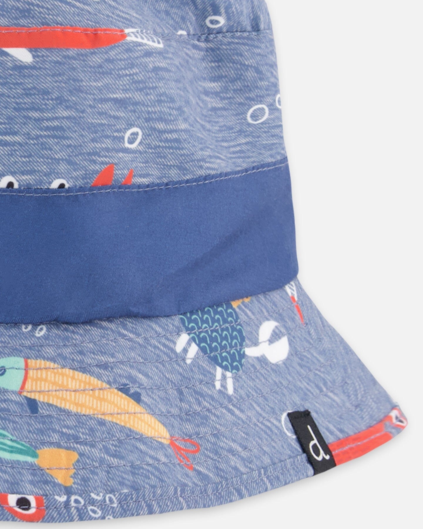 Recycled Polyester Beach Hat Blue Marine Animal Print - Image 4