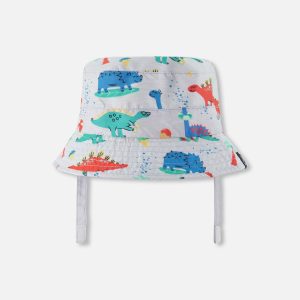 Recycled Polyester Beach Hat Blue Baby Dinosaur Print