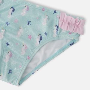 Two-Piece Swimsuit Blue Seahorse Print - Image 5