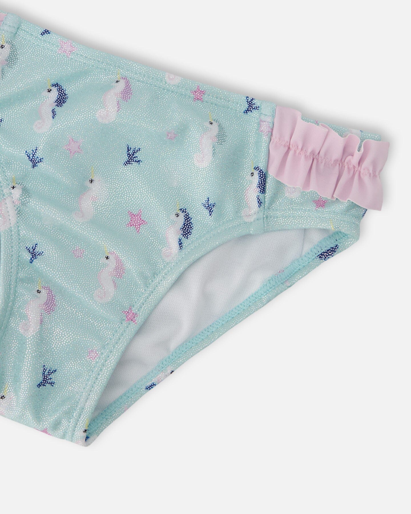 Two-Piece Swimsuit Blue Seahorse Print - Image 5
