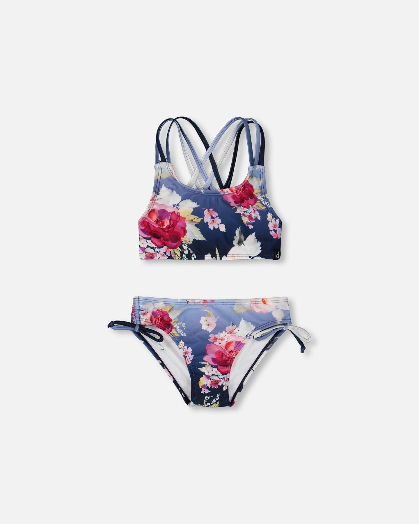 Two-Piece Swimsuit Blue Rose Print - Image 6