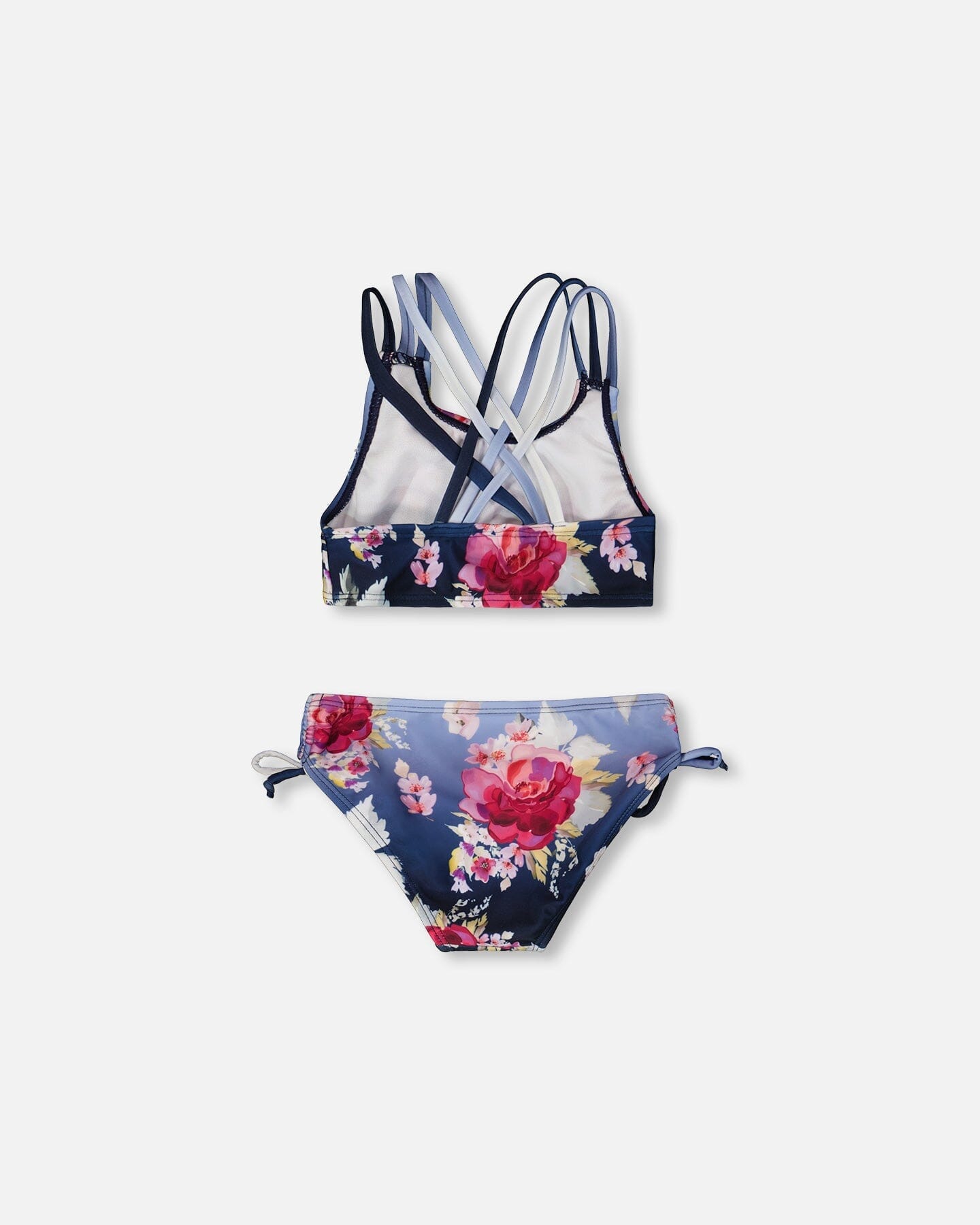 Two-Piece Swimsuit Blue Rose Print - Image 4