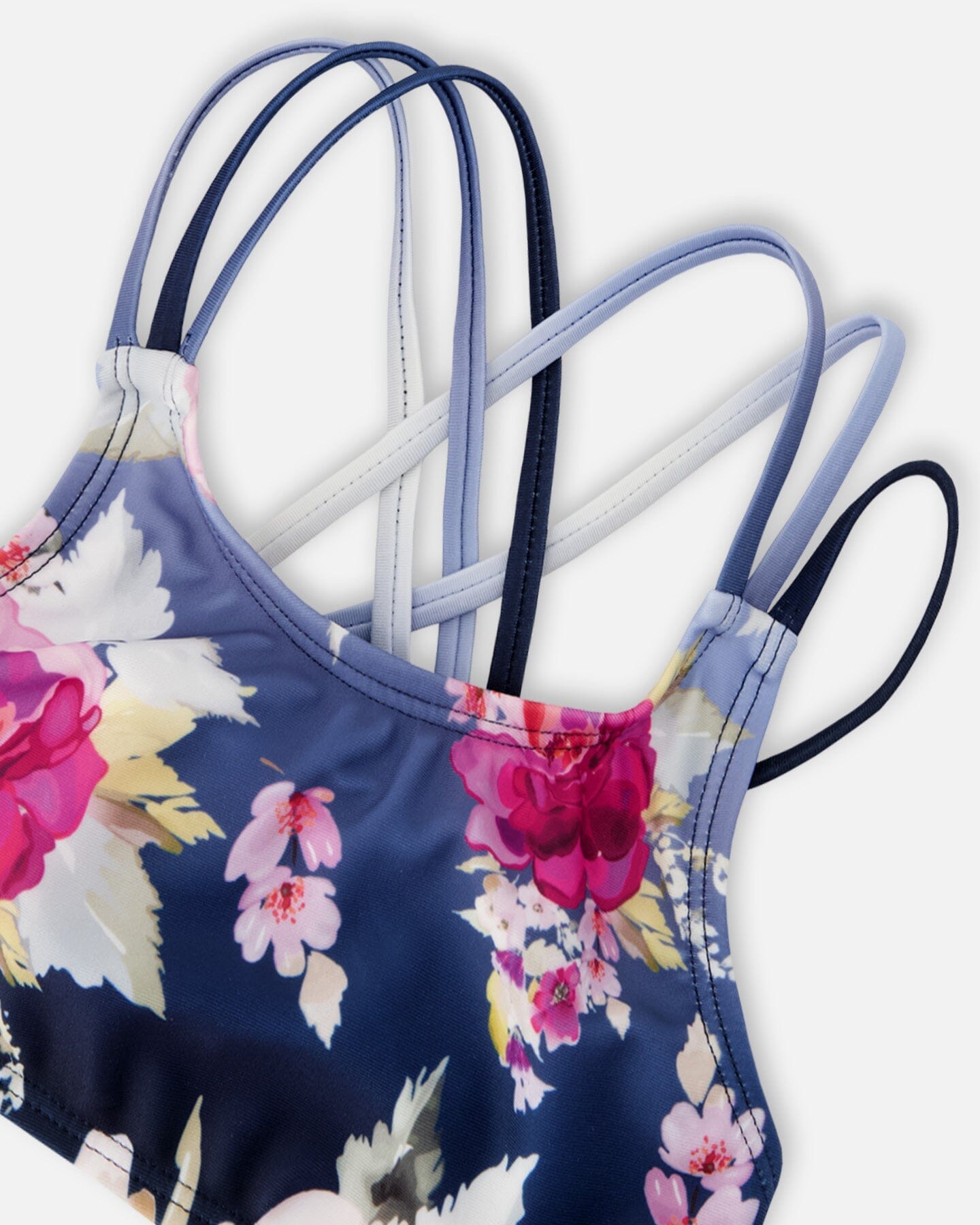 Two-Piece Swimsuit Blue Rose Print - Image 5