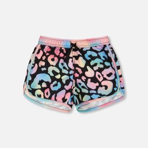 Swim Shorts Black Leopard Print