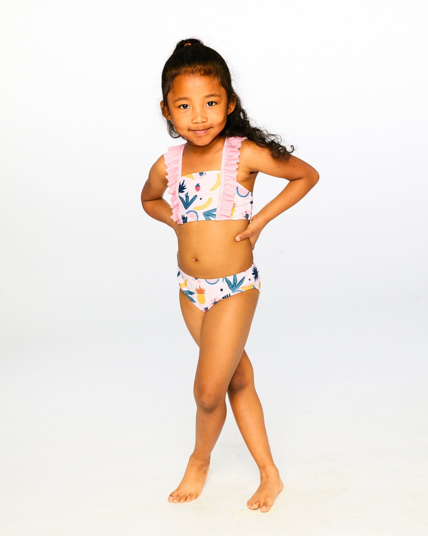 Two-Piece Swimsuit Pink Printed Fruits - Image 3