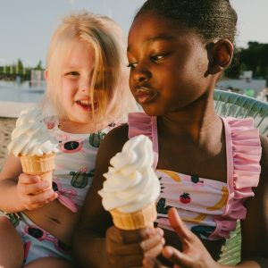 Alternative view of Two-Piece Swimsuit Pink Printed Fruits