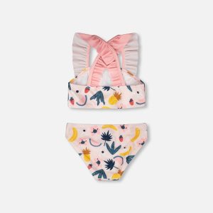 Two-Piece Swimsuit Pink Printed Fruits - Image 4