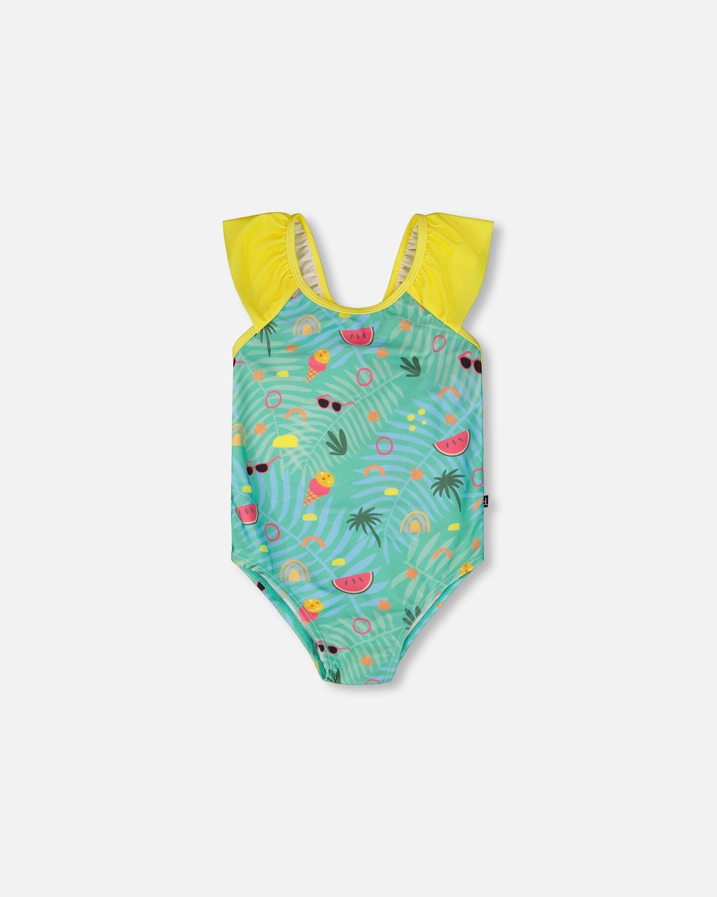 One-Piece Swimsuit Green Beach Print - Image 7