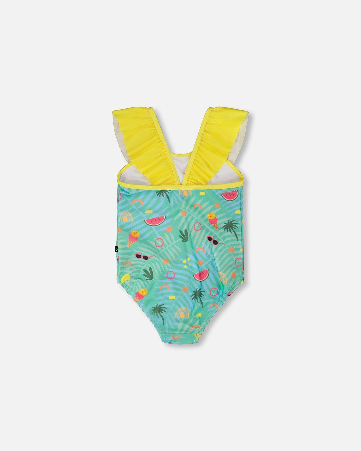 One-Piece Swimsuit Green Beach Print - Image 3