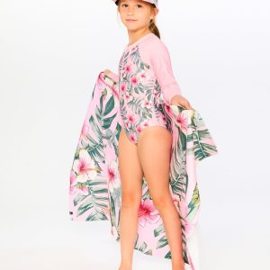 Alternative view of Beach Towel Pink Hibiscus Print