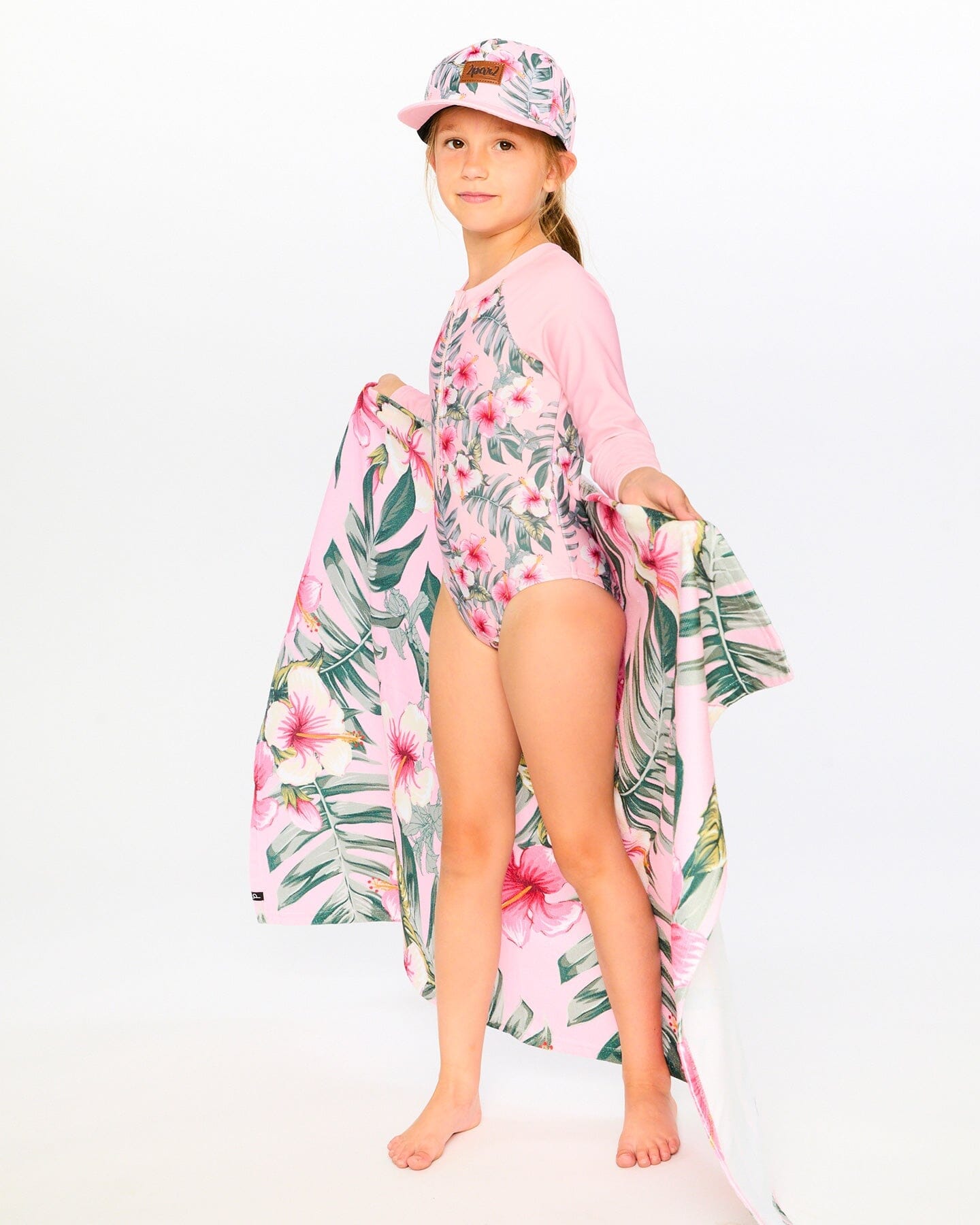 Beach Towel Pink Hibiscus Print - Image 2