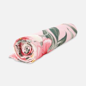 Beach Towel Pink Hibiscus Print - Image 4