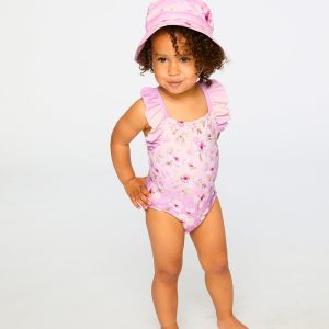 Alternative view of Beach Hat Purple Flower Print