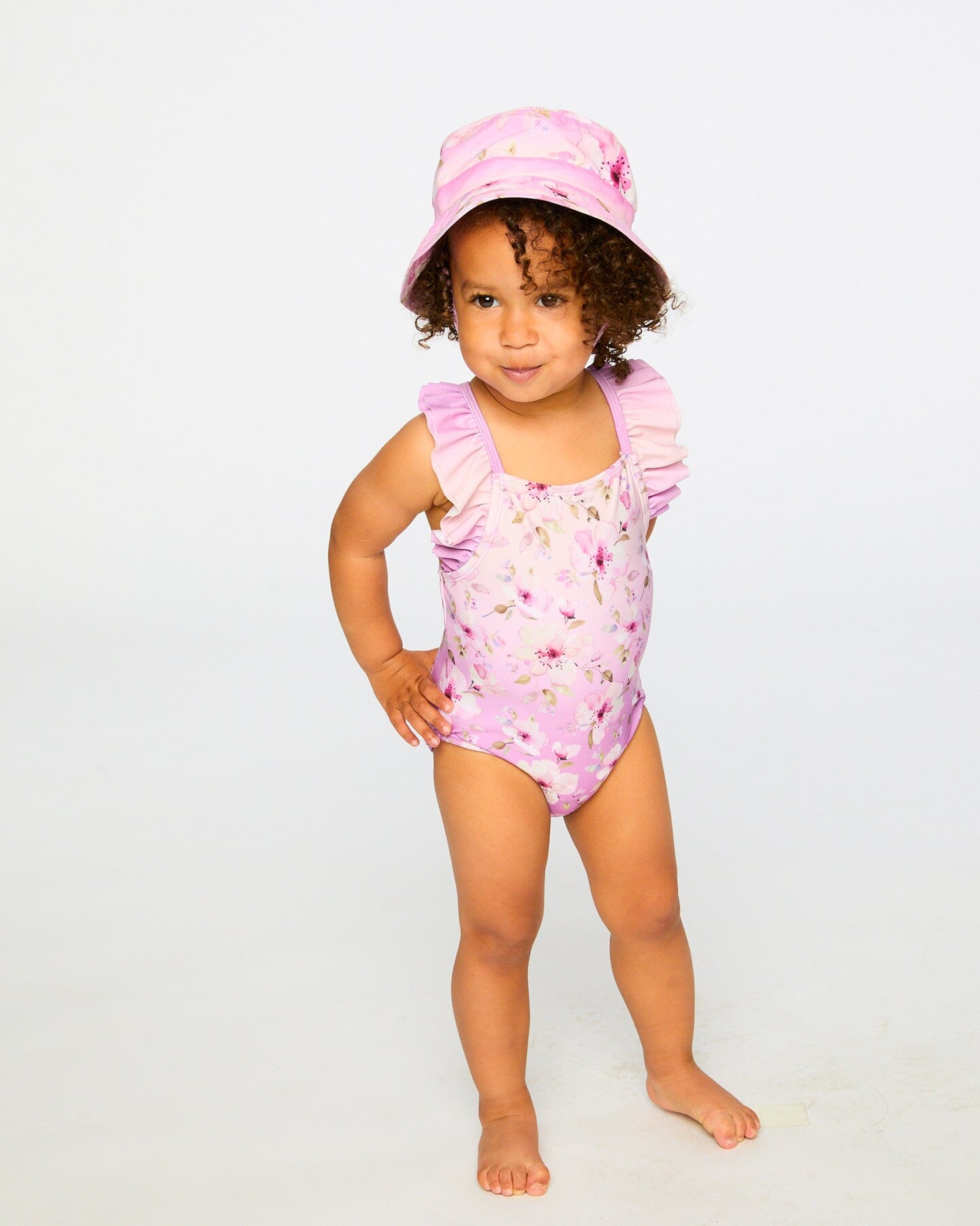 Beach Hat Purple Flower Print - Image 2