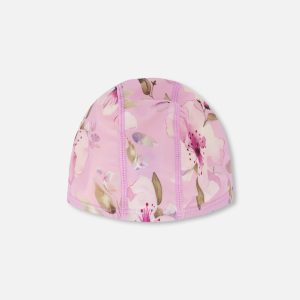 Swim Cap Purple Flower Print