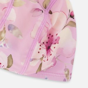 Swim Cap Purple Flower Print - Image 3