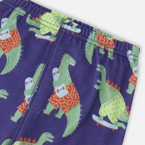 Organic Cotton Two-Piece Pyjama Set Blue Dino Print - Image 5