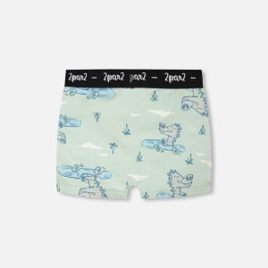 Alternative view of Organic Cotton Boxer Green Crocodile Print
