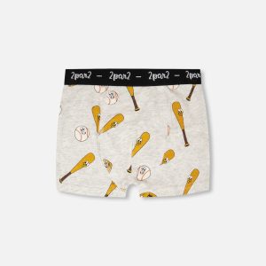 Organic Cotton Boxer Grey Mix Baseball Print - Image 5