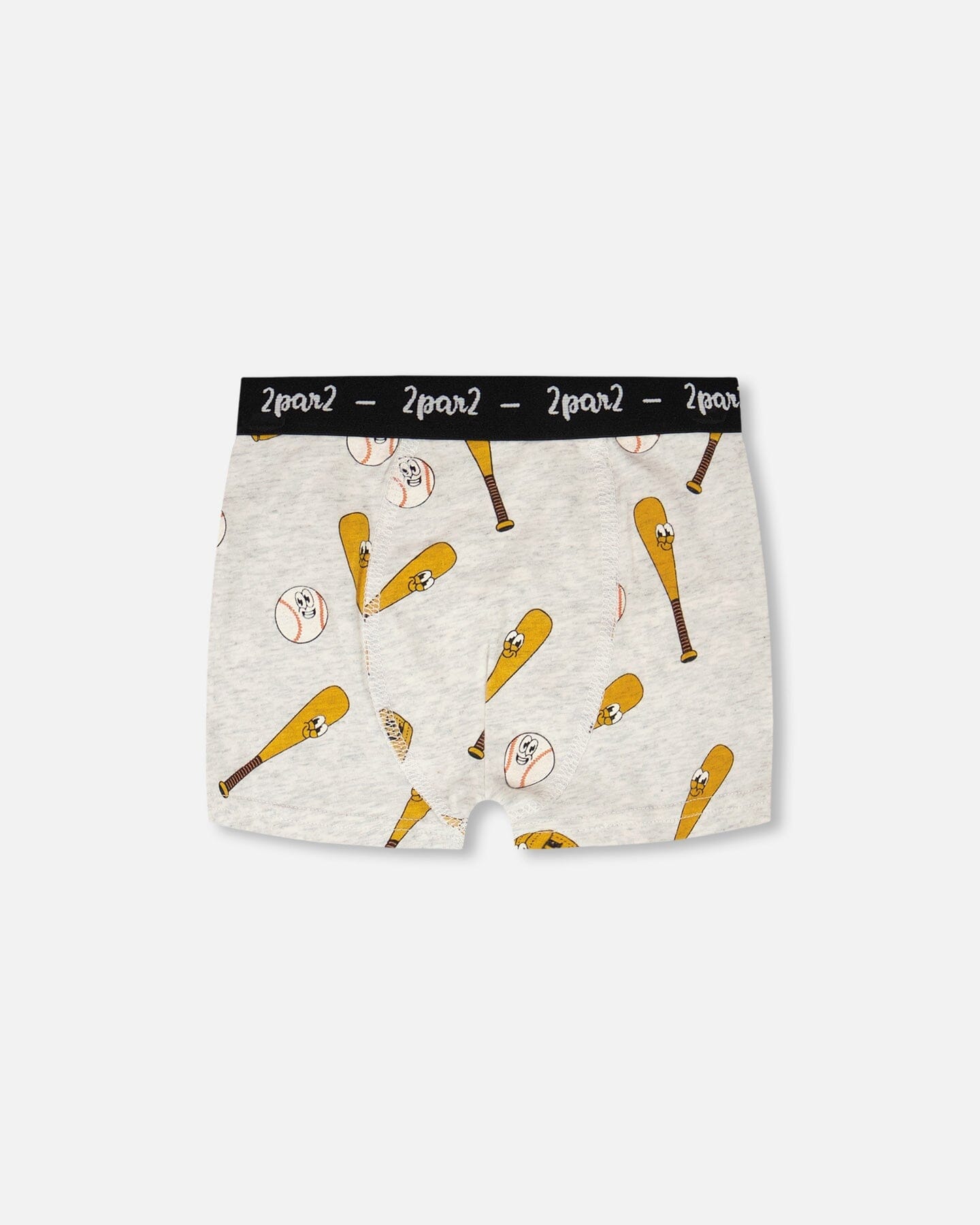 Organic Cotton Boxer Grey Mix Baseball Print - Image 6