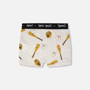 Alternative view of Organic Cotton Boxer Grey Mix Baseball Print