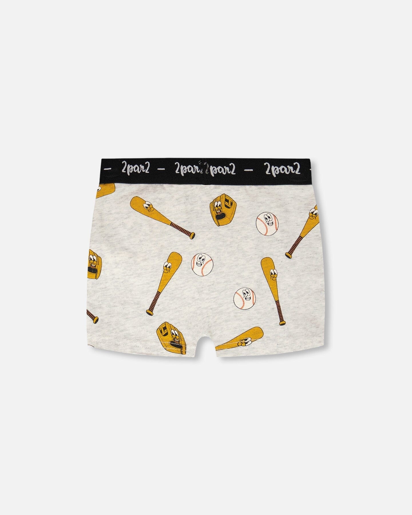 Organic Cotton Boxer Grey Mix Baseball Print - Image 2