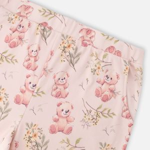 Organic Cotton Women Two-Piece Pyjama Set Pale Pink Bear Print - Image 4