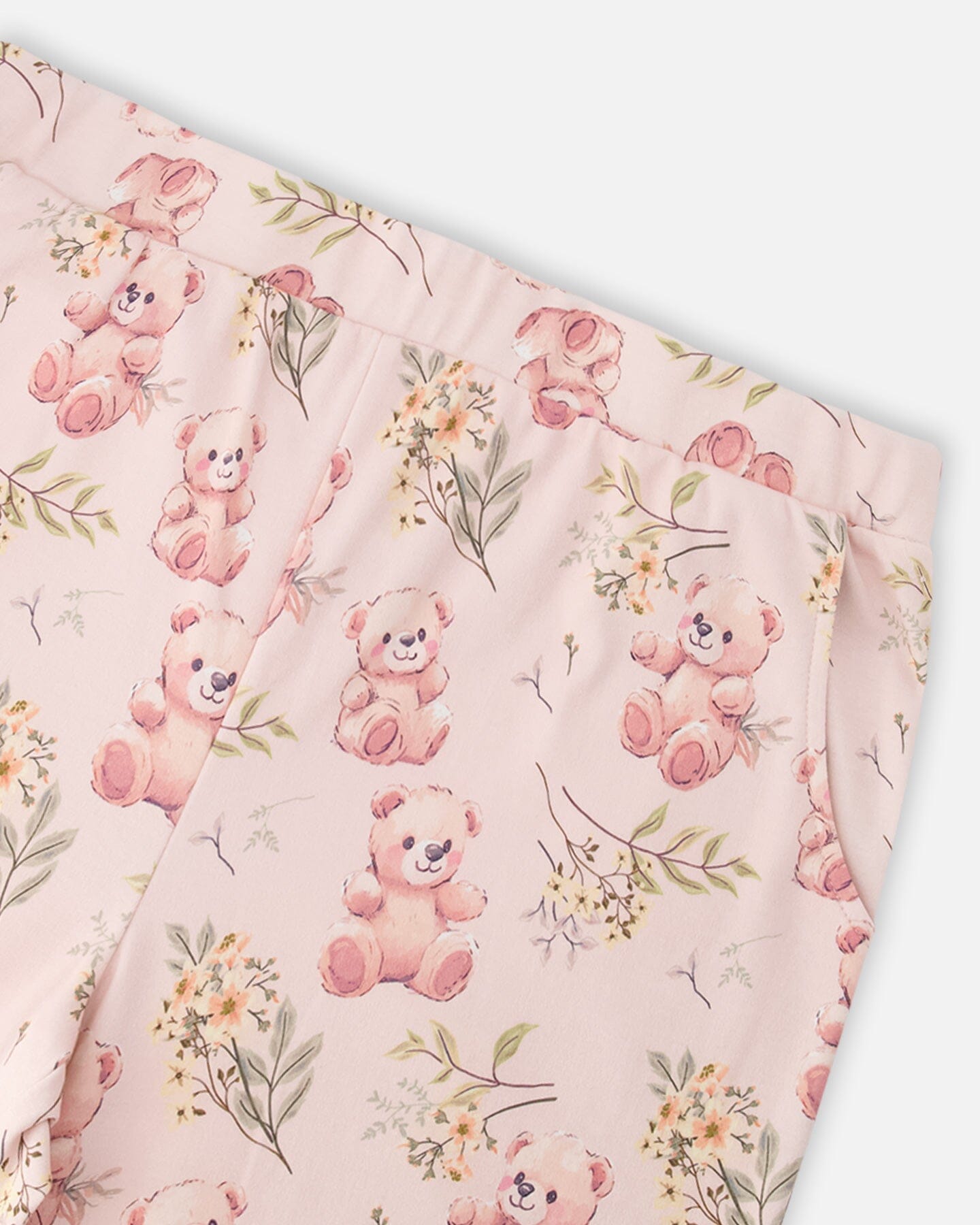 Organic Cotton Women Two-Piece Pyjama Set Pale Pink Bear Print - Image 4