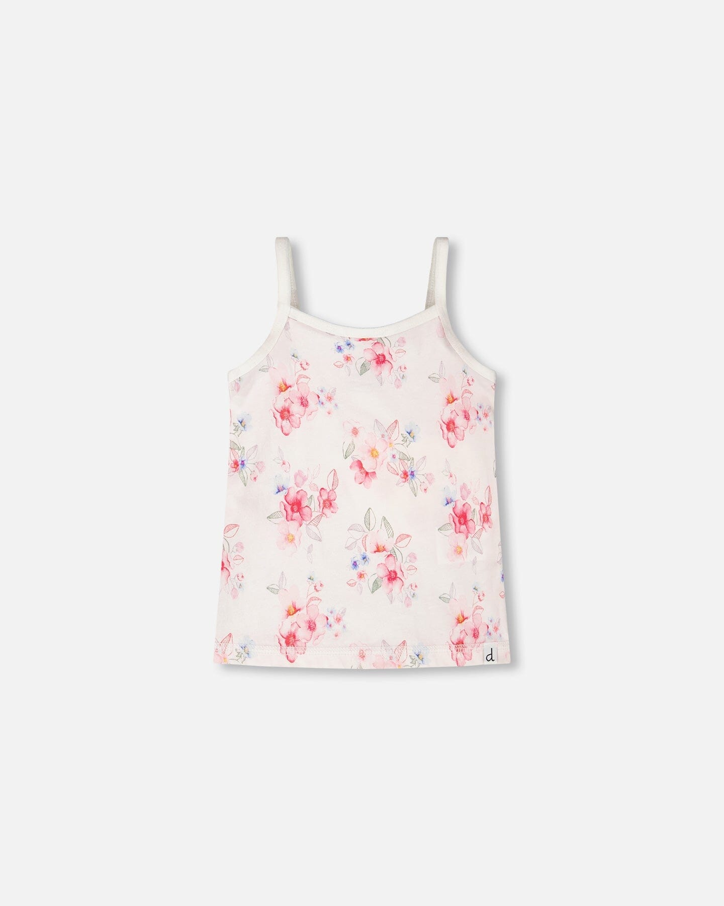 Organic Cotton Tank Underwear Pink Printed Flowers - Image 4
