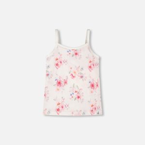 Organic Cotton Tank Underwear Pink Printed Flowers - Image 8