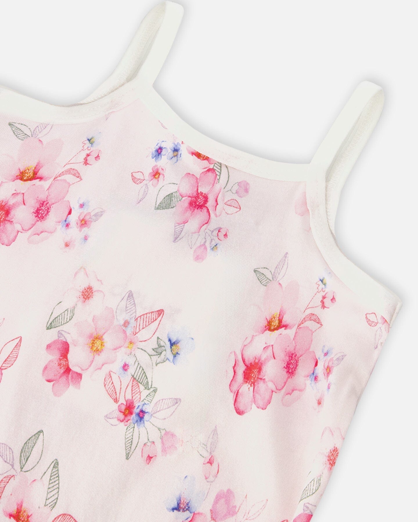 Organic Cotton Tank Underwear Pink Printed Flowers - Image 3