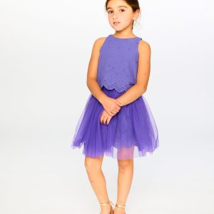 Sleeveless Top And Skirt Set Mauve - Image 2