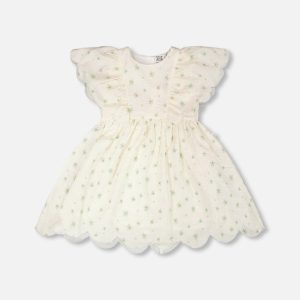 Jacquard Dress White Printed Flowers - Image 5