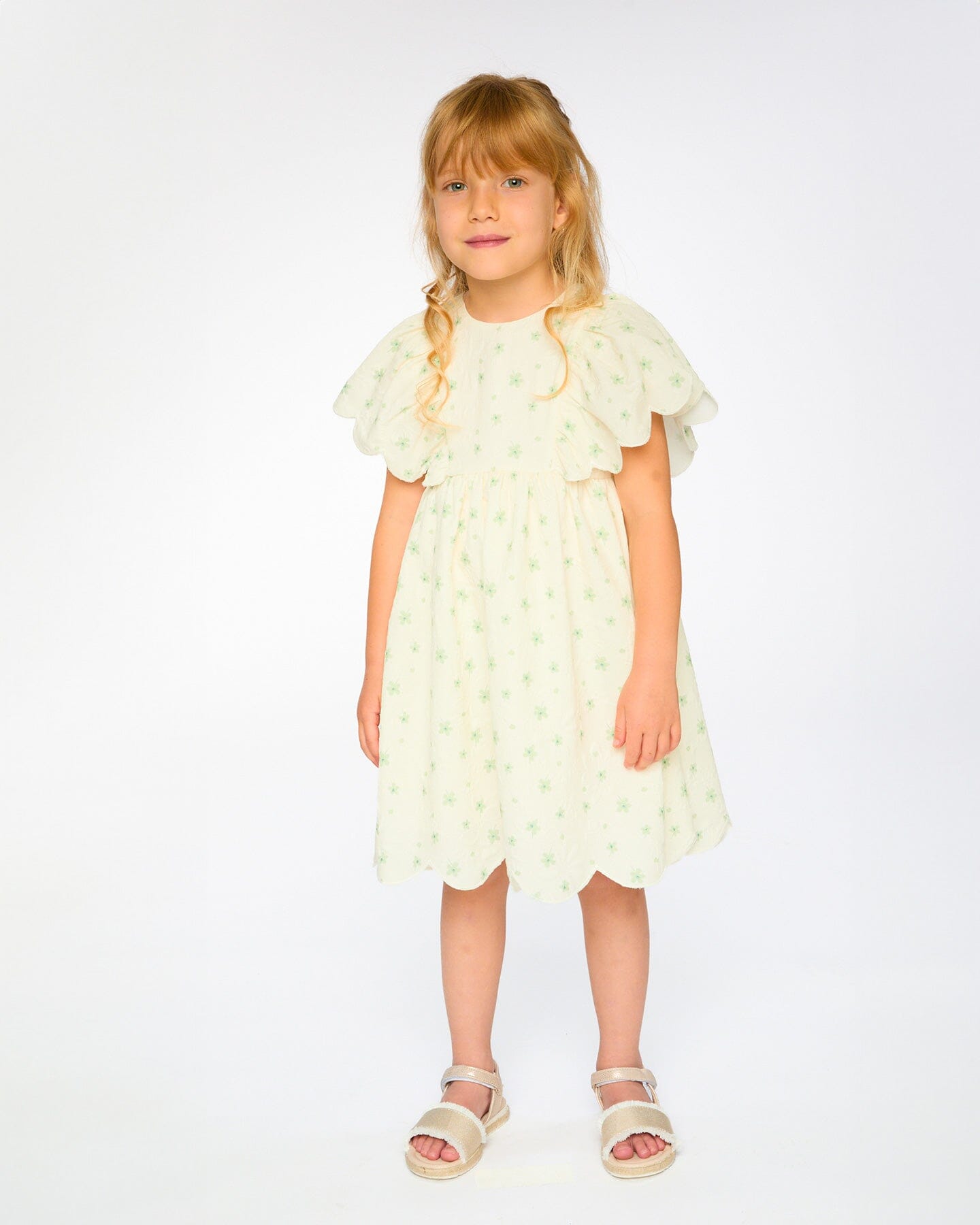 Jacquard Dress White Printed Flowers - Image 2