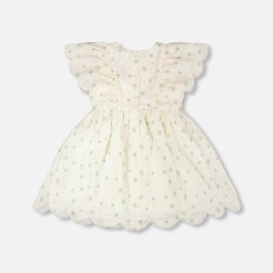 Jacquard Dress White Printed Flowers - Image 3