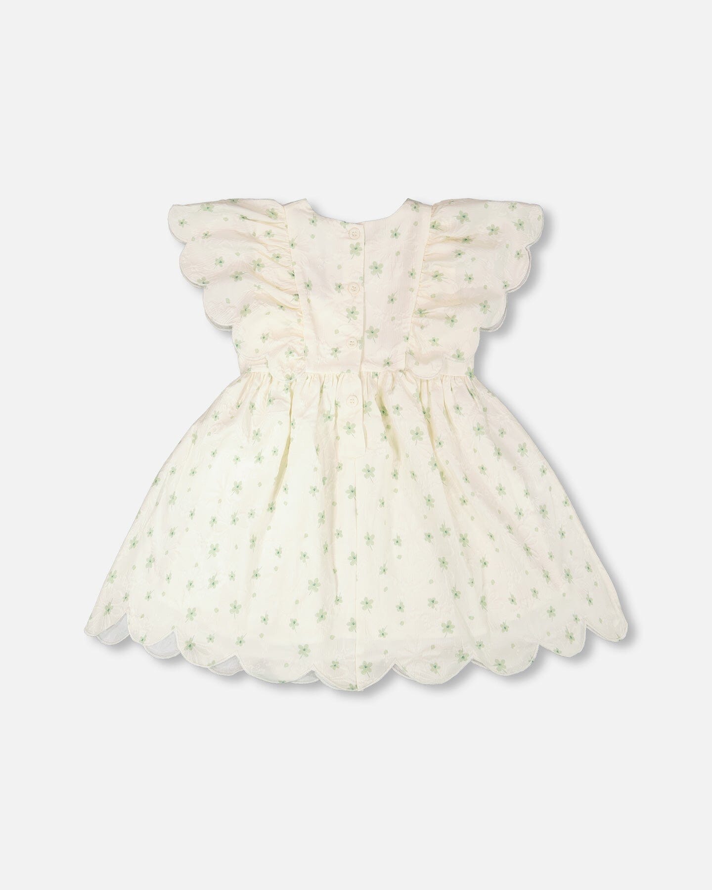 Jacquard Dress White Printed Flowers - Image 3