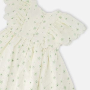 Jacquard Dress White Printed Flowers - Image 4