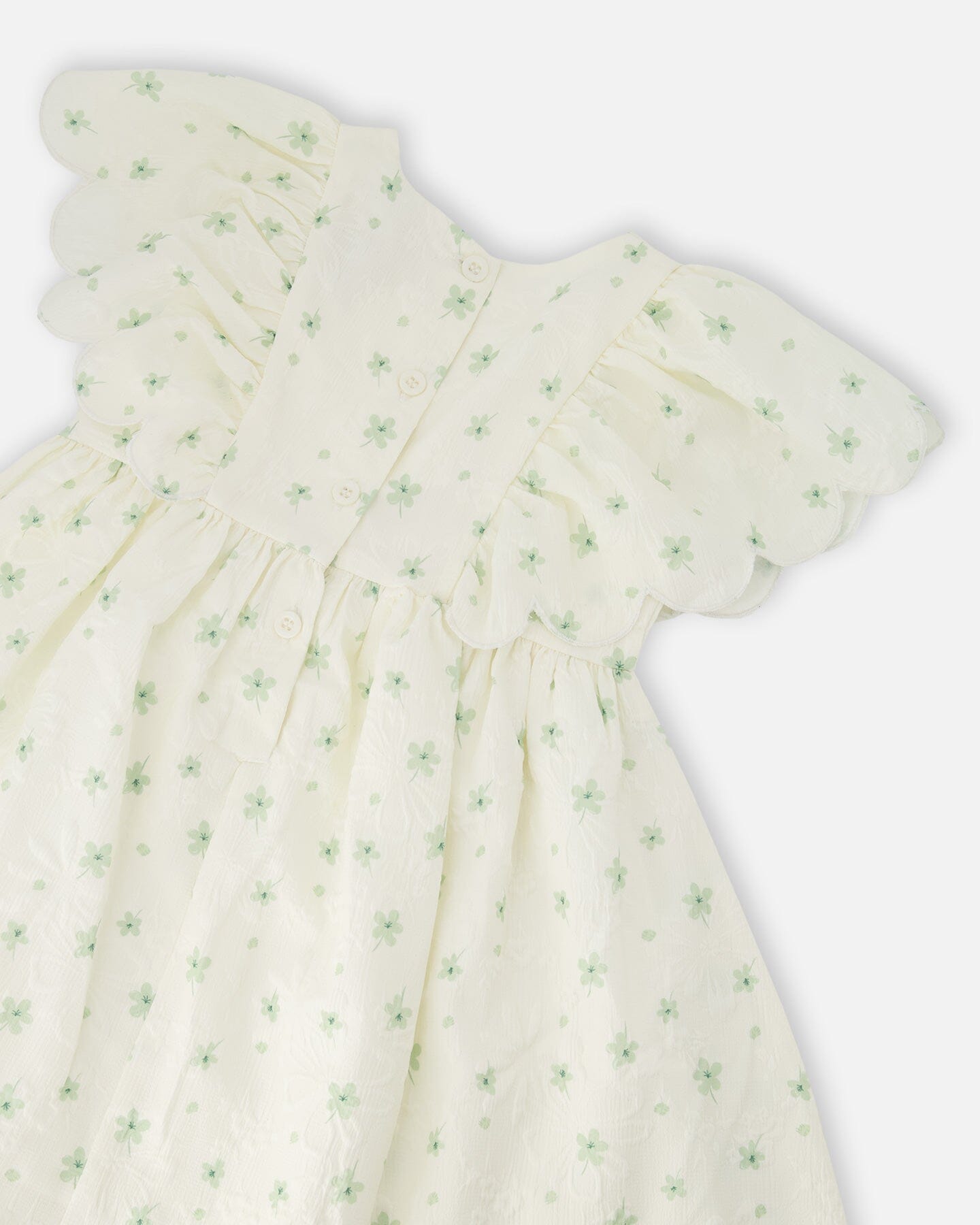 Jacquard Dress White Printed Flowers - Image 4