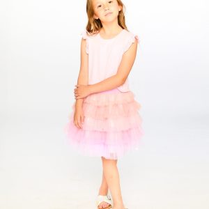 Alternative view of Bi-Material Dress Pale Pink