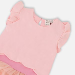 Bi-Material Dress Pale Pink - Image 4