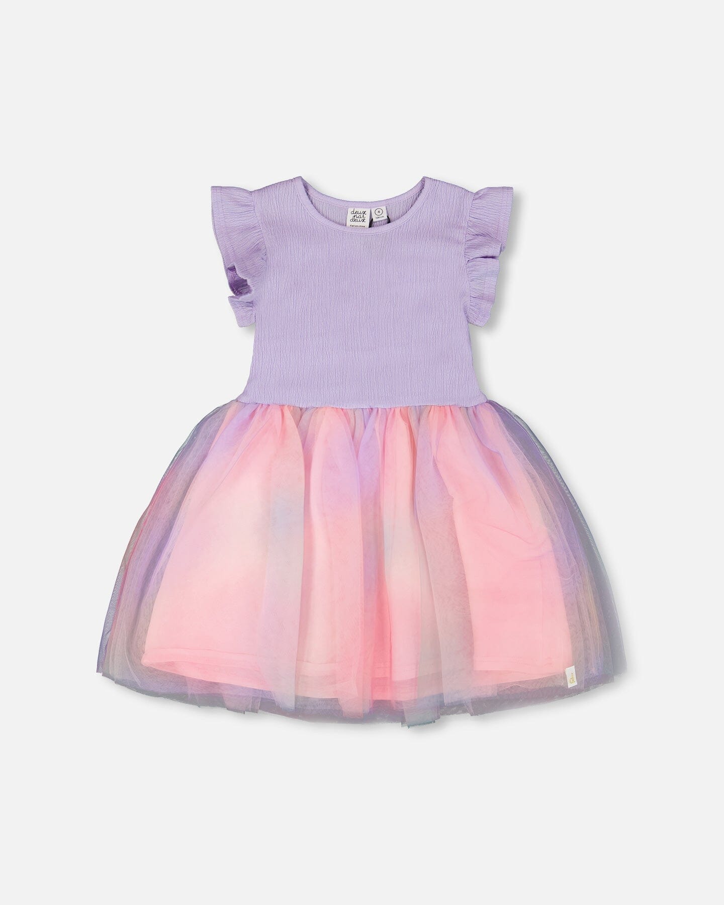 Bi-Material Mesh Dress Lilac - Image 8