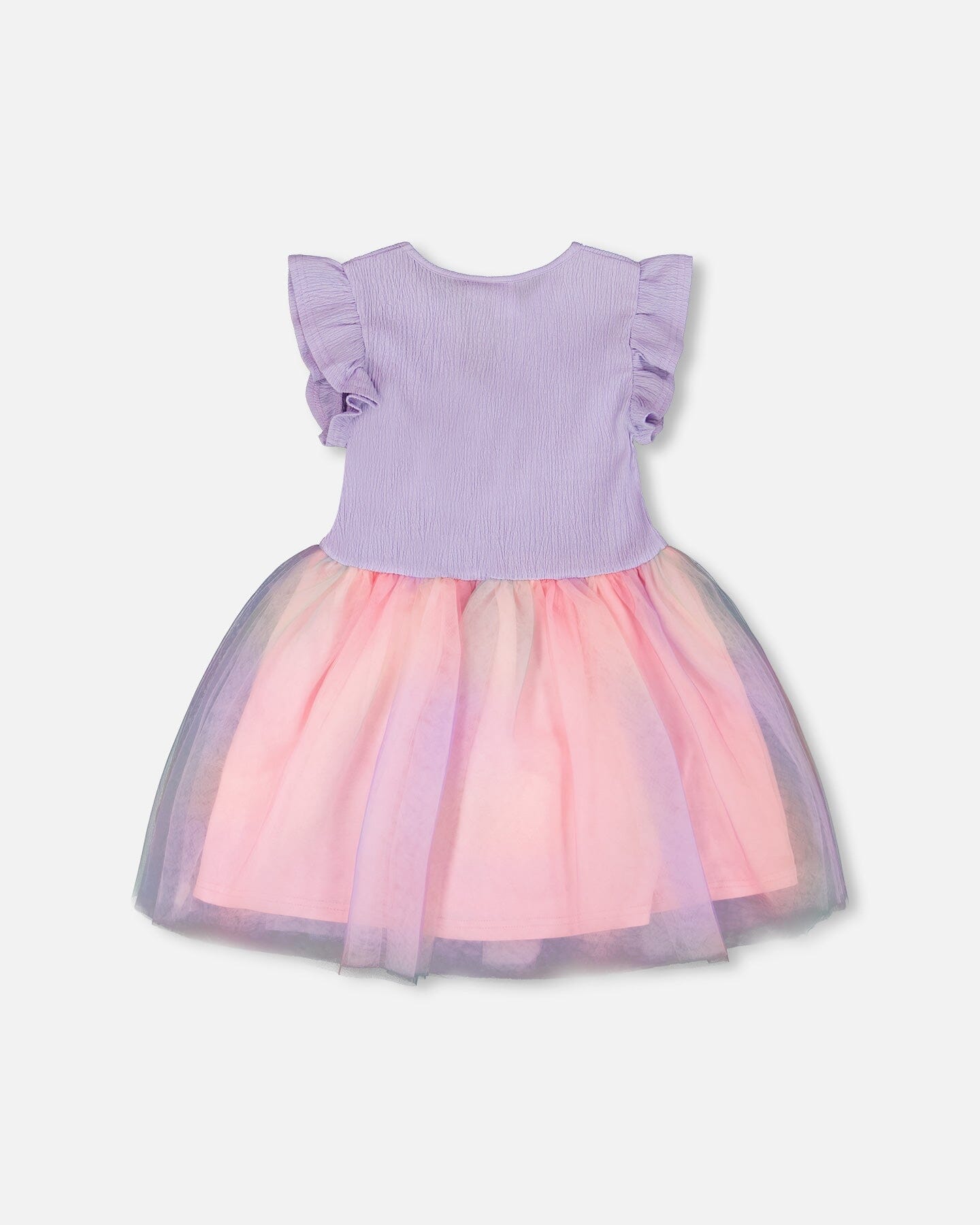 Bi-Material Mesh Dress Lilac - Image 3