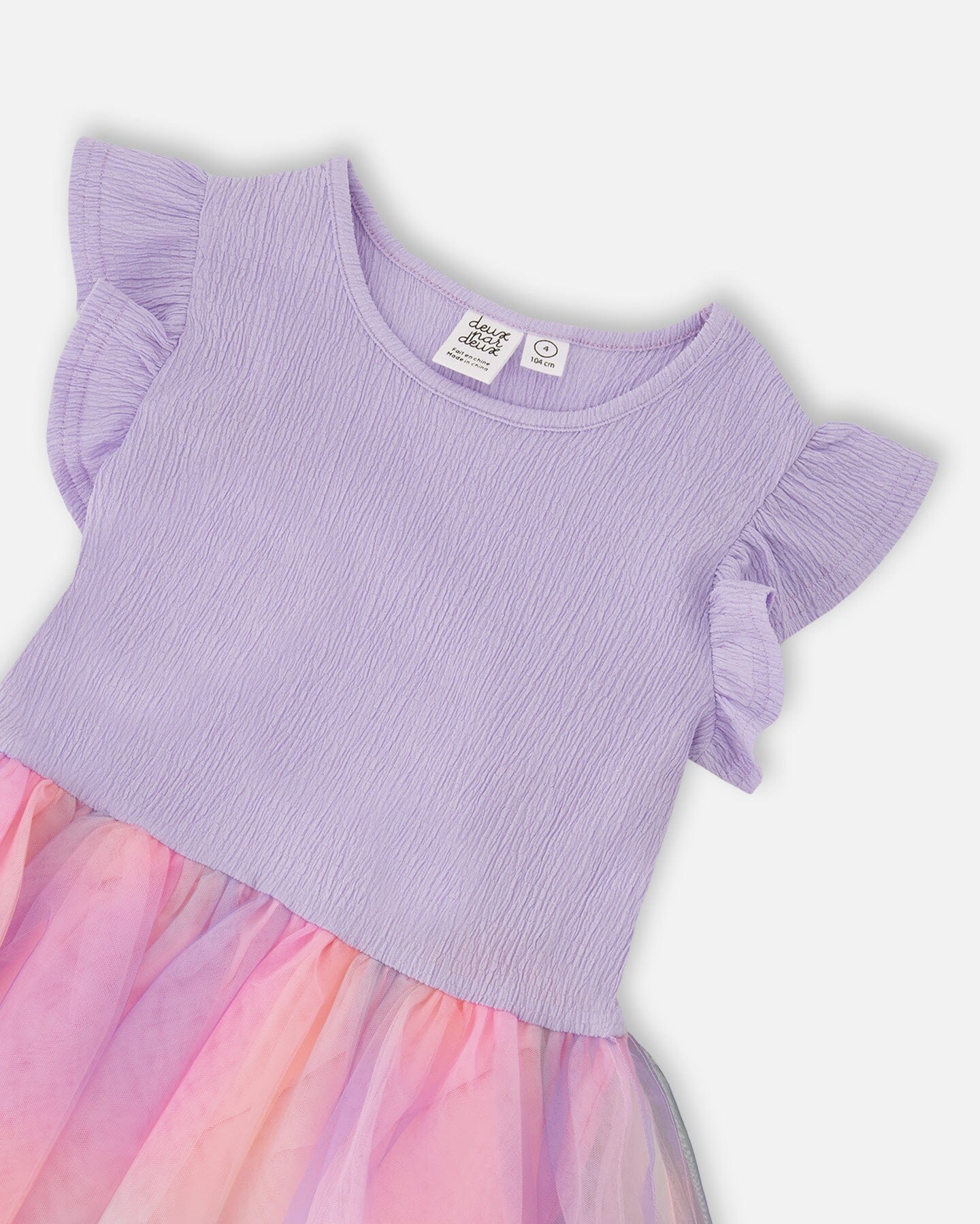 Bi-Material Mesh Dress Lilac - Image 4