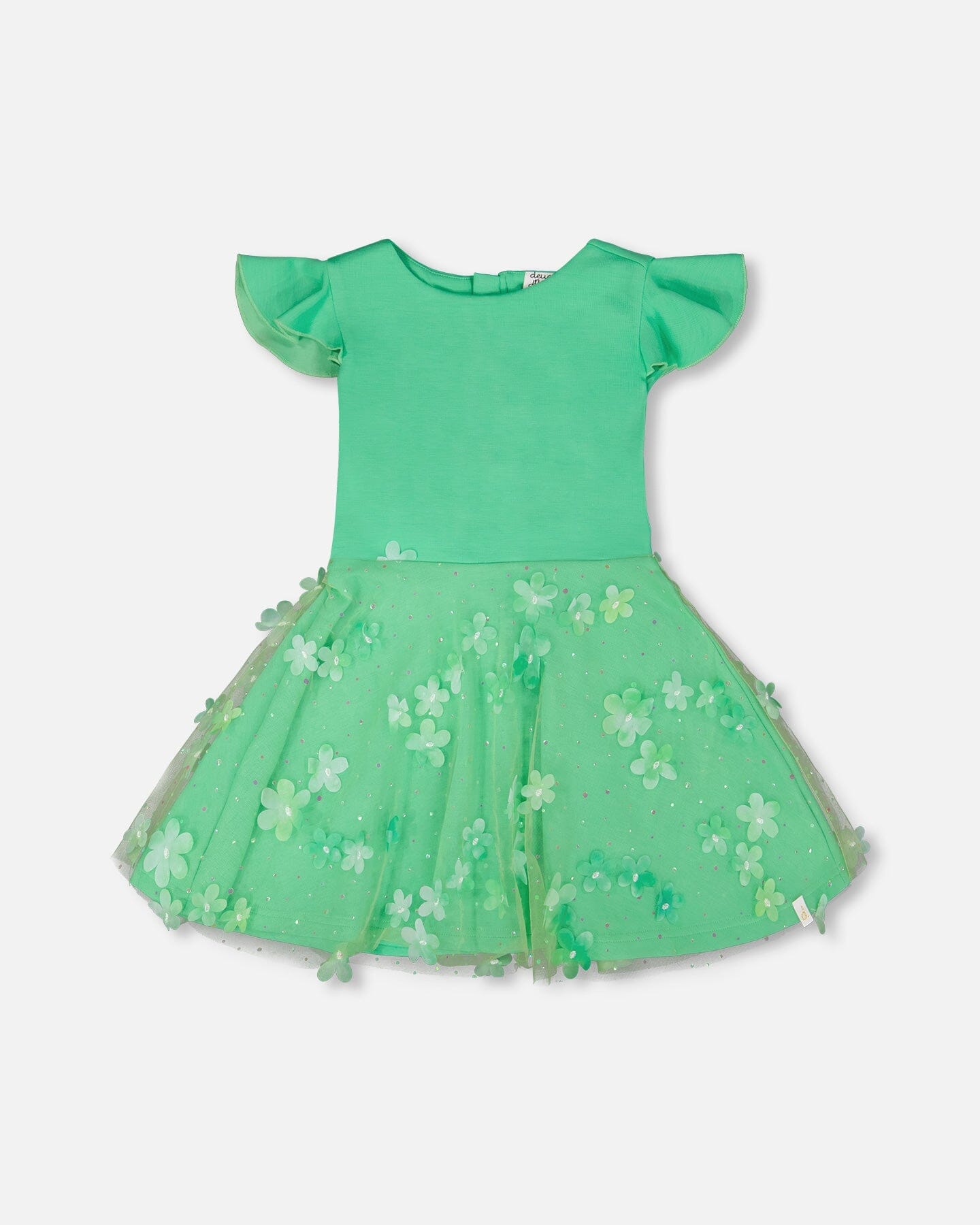 Bi-Material Dress Bright Mint Green - Image 7