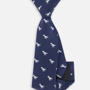 Neck Tie Blue Dino Print - Image 3