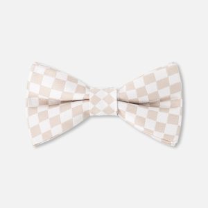 Bow Tie White And Sand Check - Image 5