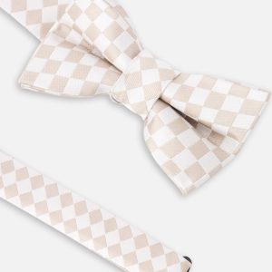 Alternative view of Bow Tie White And Sand Check