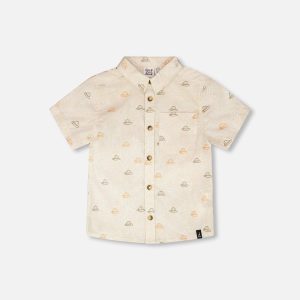 Poplin Shirt Beige Safari Print